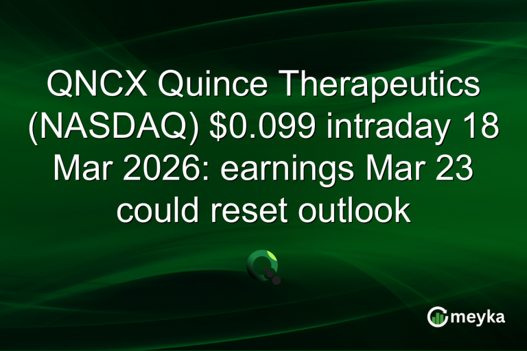 QNCX Quince Therapeutics (NASDAQ) $0.099 intraday 18 Mar 2026: earnings Mar 23 could reset outlook