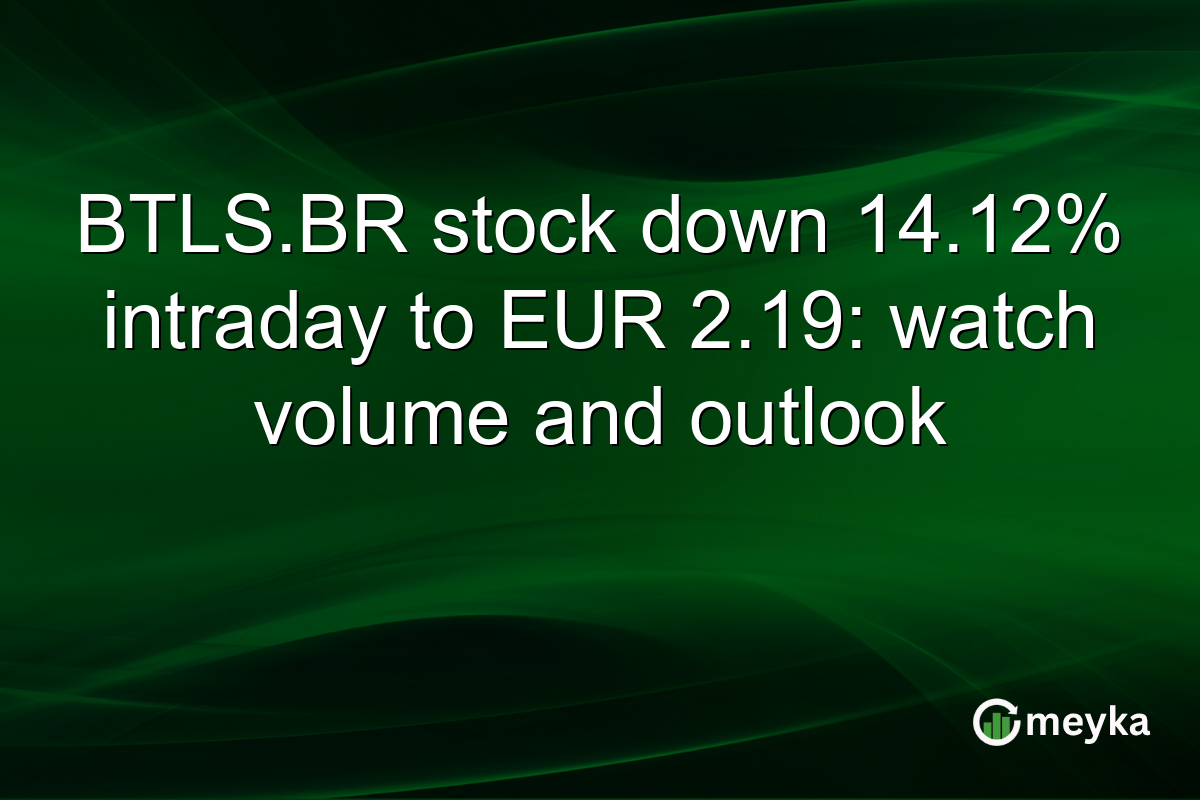 BTLS.BR stock down 14.12% intraday to EUR 2.19: watch volume and outlook