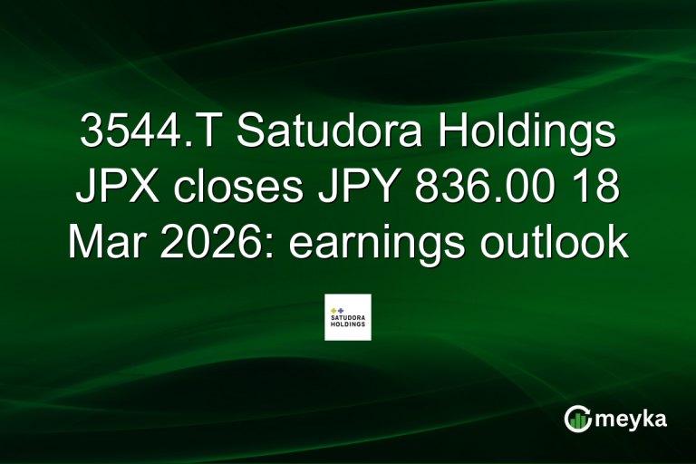 3544.T Satudora Holdings JPX closes JPY 836.00 18 Mar 2026: earnings outlook