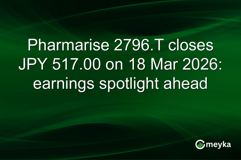 Pharmarise 2796.T closes JPY 517.00 on 18 Mar 2026: earnings spotlight ahead
