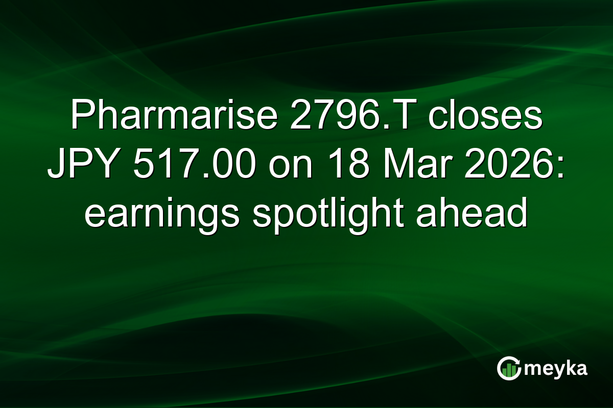 Pharmarise 2796.T closes JPY 517.00 on 18 Mar 2026: earnings spotlight ahead
