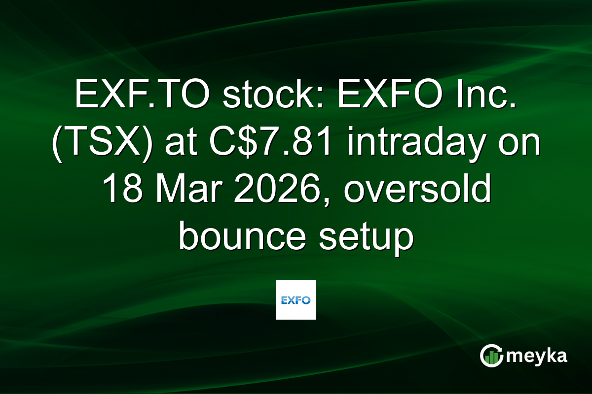 EXF.TO stock: EXFO Inc. (TSX) at C$7.81 intraday on 18 Mar 2026, oversold bounce setup