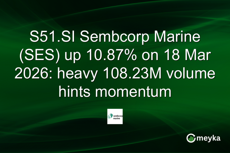 S51.SI Sembcorp Marine (SES) up 10.87% on 18 Mar 2026: heavy 108.23M volume hints momentum
