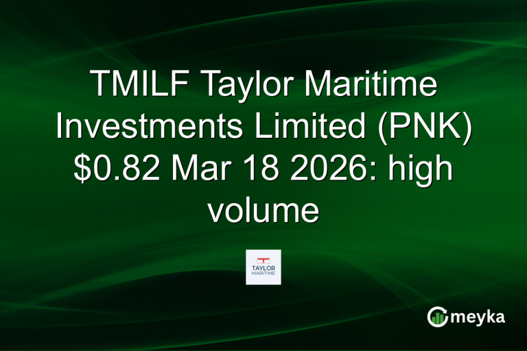 TMILF Taylor Maritime Investments Limited (PNK) $0.82 Mar 18 2026: high volume