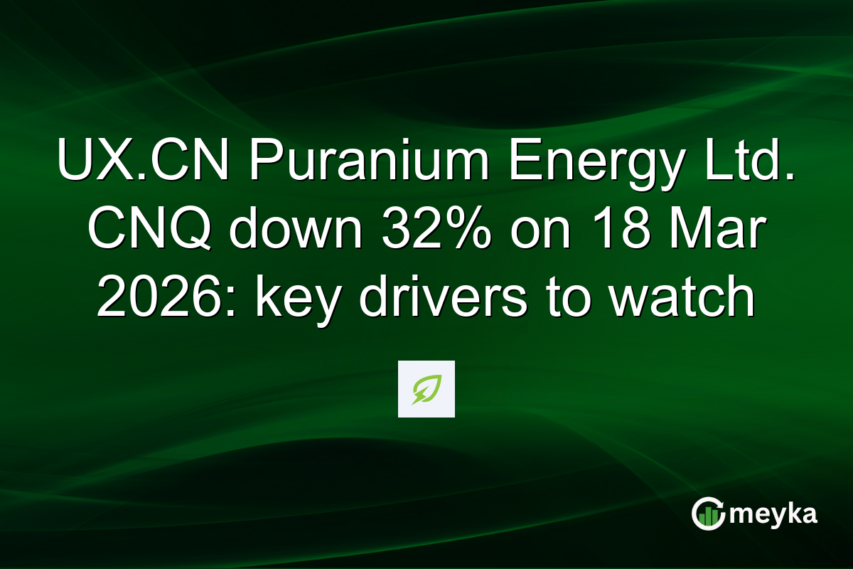 UX.CN Puranium Energy Ltd. CNQ down 32% on 18 Mar 2026: key drivers to watch