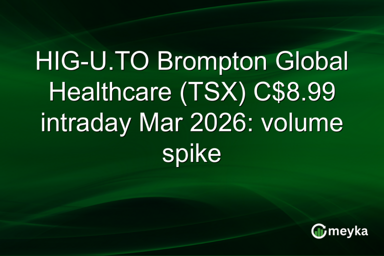 HIG-U.TO Brompton Global Healthcare (TSX) C$8.99 intraday Mar 2026: volume spike