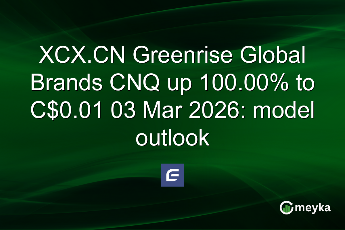 XCX.CN Greenrise Global Brands CNQ up 100.00% to C$0.01 03 Mar 2026: model outlook