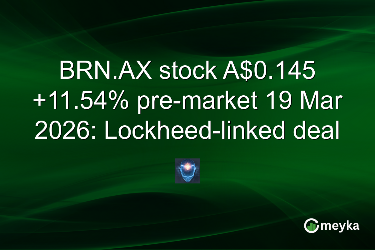 BRN.AX stock A$0.145 +11.54% pre-market 19 Mar 2026: Lockheed-linked deal