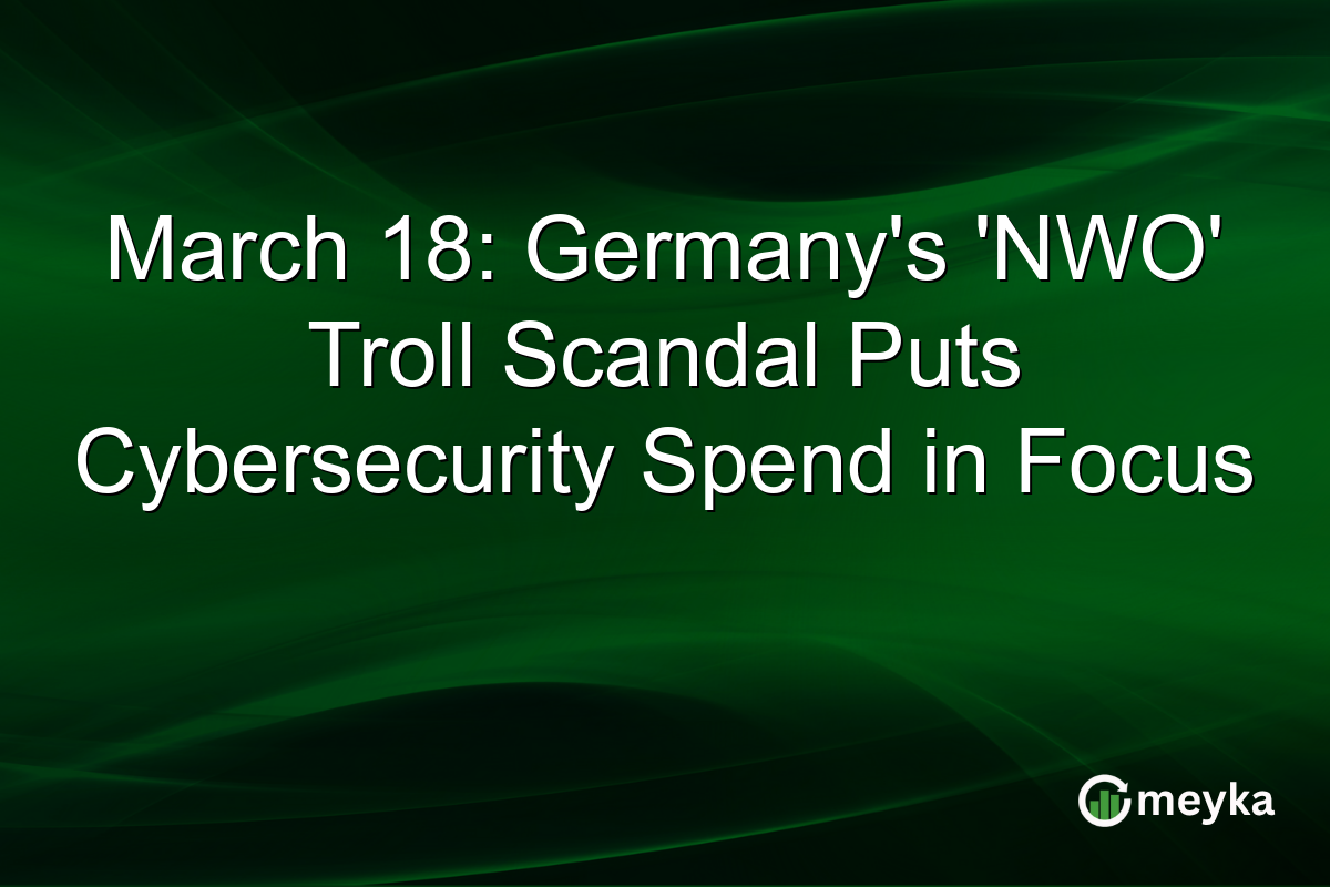 March 18: Germany’s ‘NWO’ Troll Scandal Puts Cybersecurity Spend in Focus