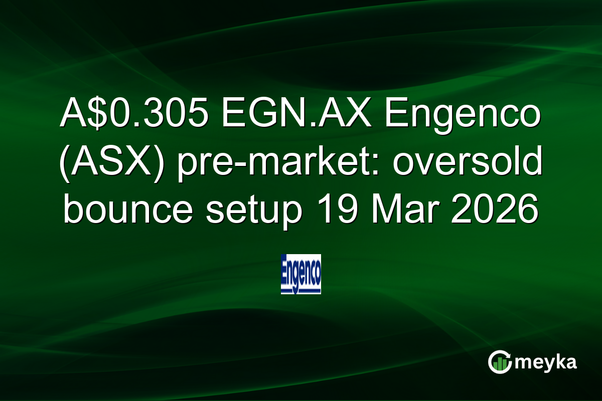 A$0.305 EGN.AX Engenco (ASX) pre-market: oversold bounce setup 19 Mar 2026