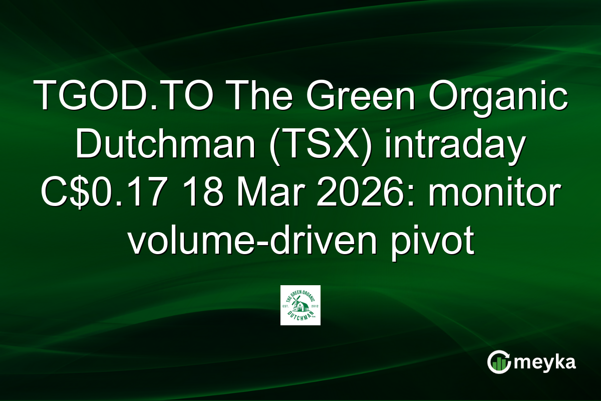 TGOD.TO The Green Organic Dutchman (TSX) intraday C$0.17 18 Mar 2026: monitor volume-driven pivot