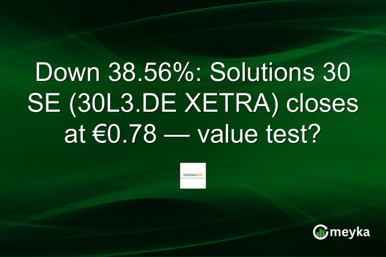 Down 38.56%: Solutions 30 SE (30L3.DE XETRA) closes at €0.78 — value test?