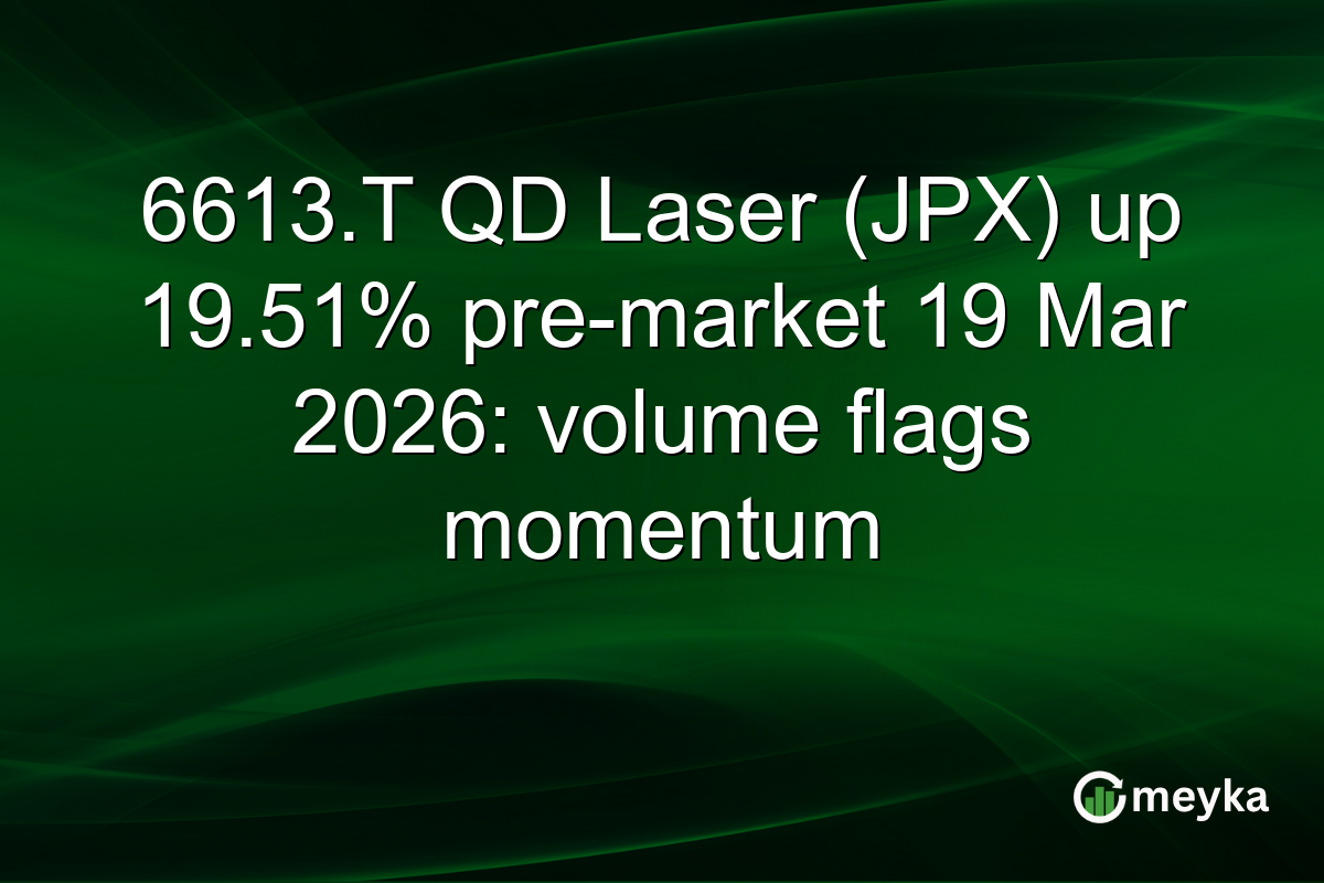 6613.T QD Laser (JPX) up 19.51% pre-market 19 Mar 2026: volume flags momentum