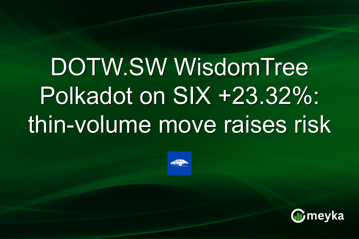DOTW.SW WisdomTree Polkadot on SIX +23.32%: thin-volume move raises risk
