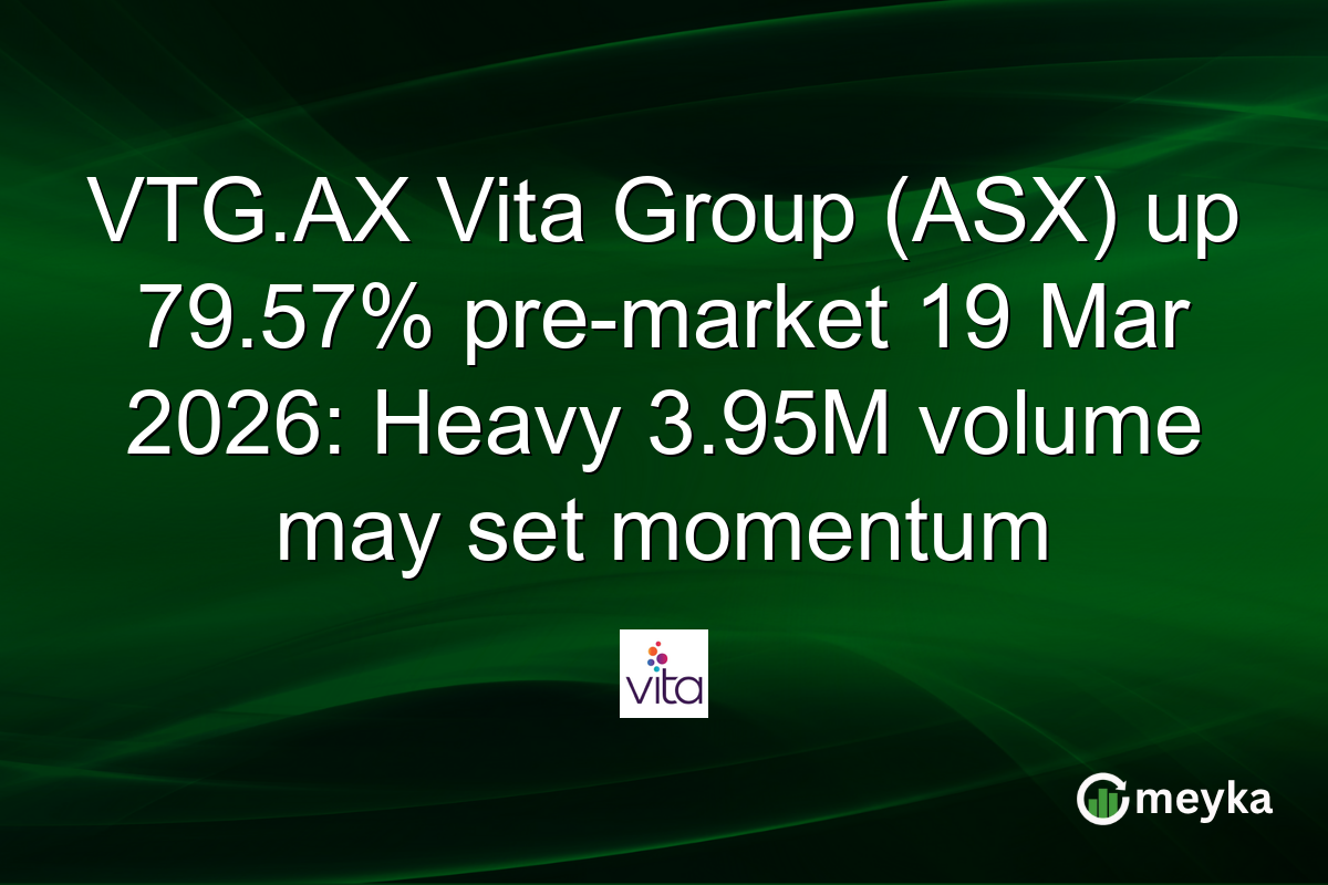 VTG.AX Vita Group (ASX) up 79.57% pre-market 19 Mar 2026: Heavy 3.95M volume may set momentum