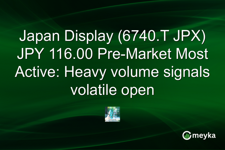 Japan Display (6740.T JPX) JPY 116.00 Pre-Market Most Active: Heavy volume signals volatile open