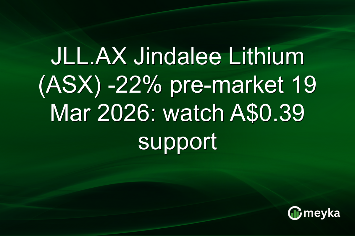 JLL.AX Jindalee Lithium (ASX) -22% pre-market 19 Mar 2026: watch A$0.39 support