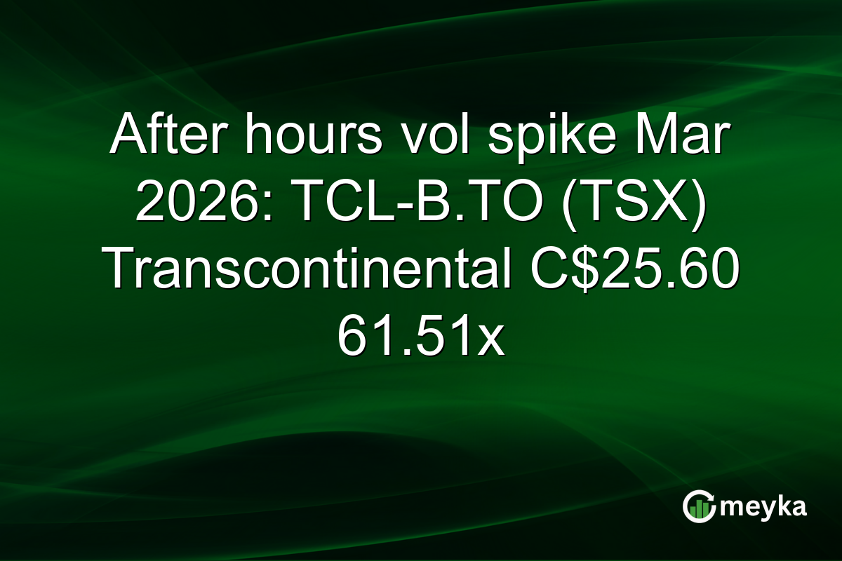 After hours vol spike Mar 2026: TCL-B.TO (TSX) Transcontinental C$25.60 61.51x