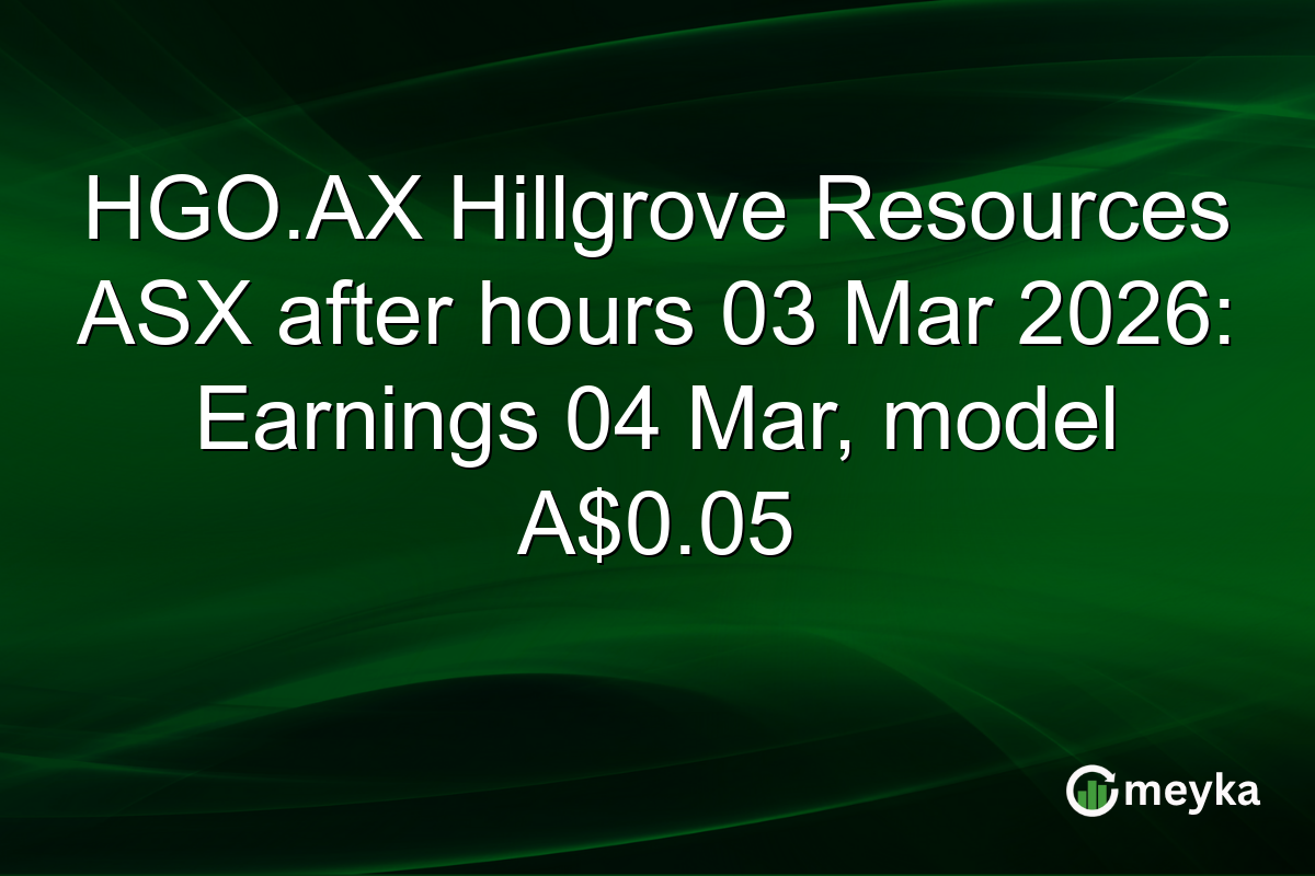 HGO.AX Hillgrove Resources ASX after hours 03 Mar 2026: Earnings 04 Mar, model A$0.05