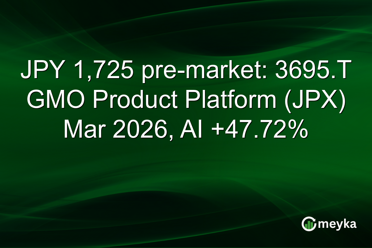 JPY 1,725 pre-market: 3695.T GMO Product Platform (JPX) Mar 2026, AI +47.72%