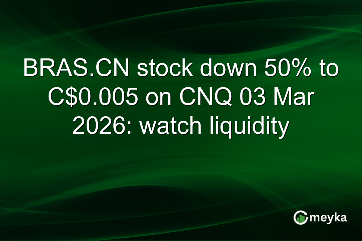 BRAS.CN stock down 50% to C$0.005 on CNQ 03 Mar 2026: watch liquidity