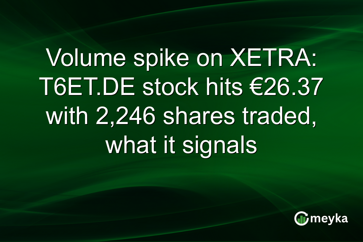 Volume spike on XETRA: T6ET.DE stock hits €26.37 with 2,246 shares traded, what it signals