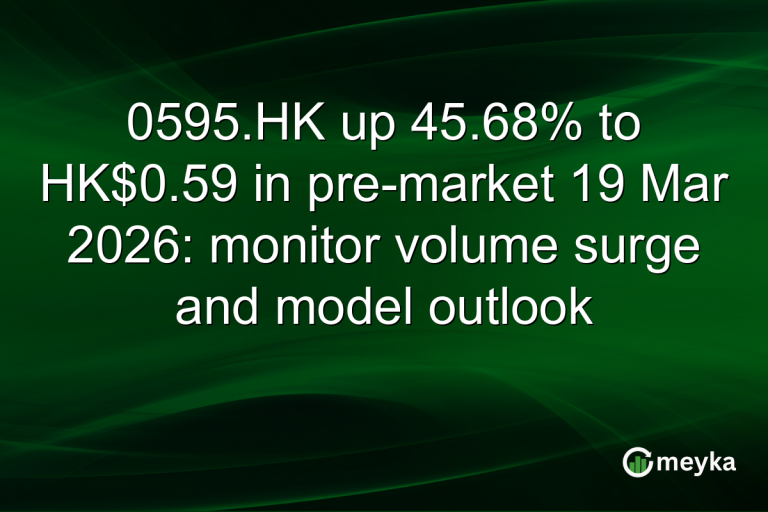 0595.HK up 45.68% to HK$0.59 in pre-market 19 Mar 2026: monitor volume surge and model outlook