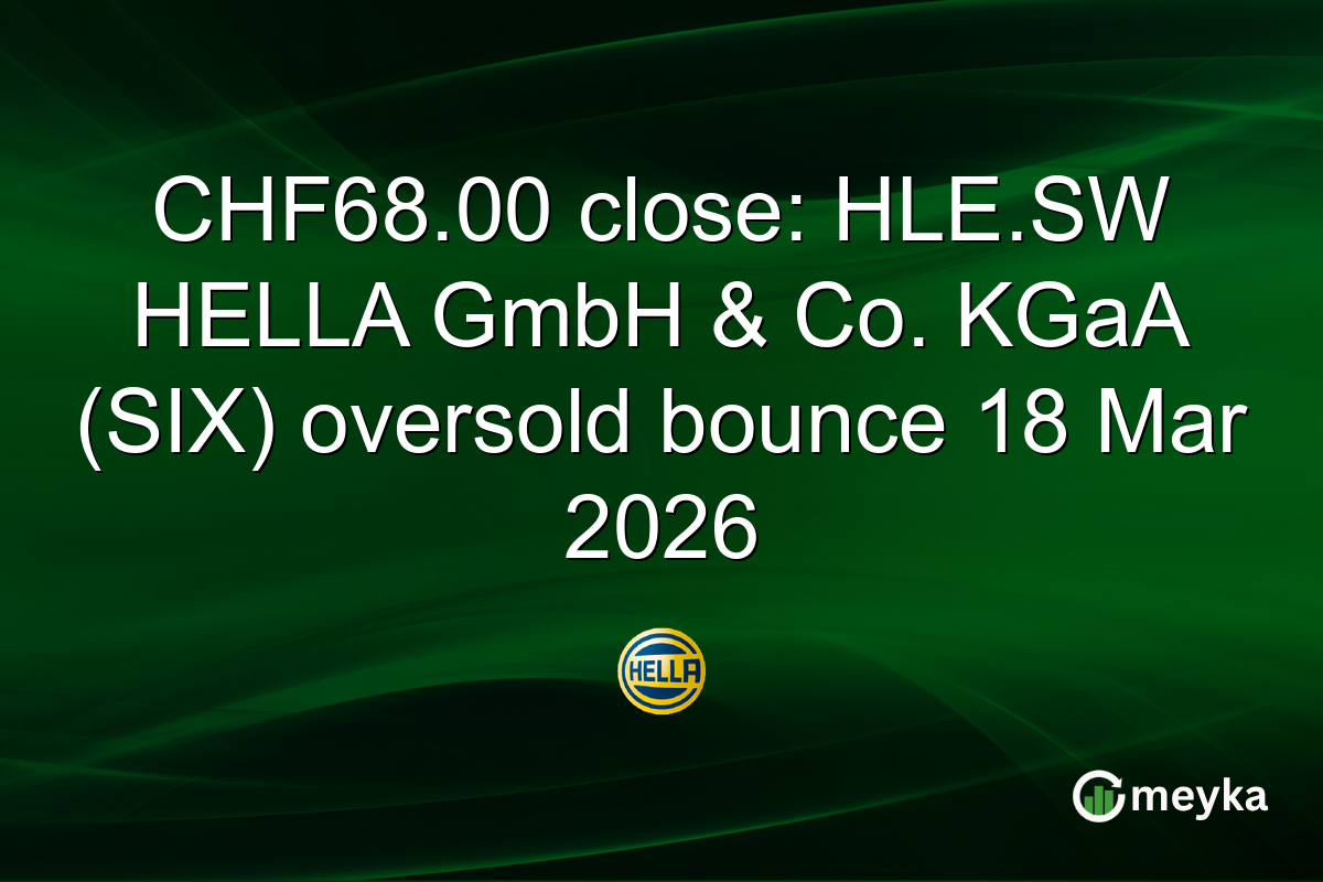 CHF68.00 close: HLE.SW HELLA GmbH & Co. KGaA (SIX) oversold bounce 18 Mar 2026