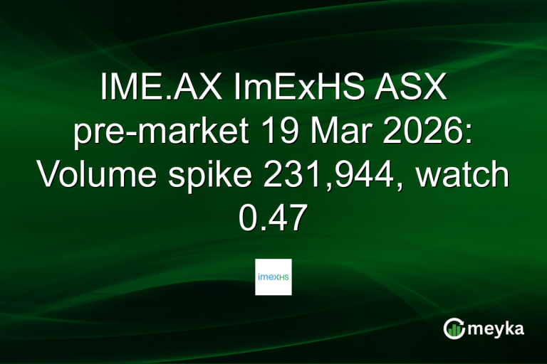IME.AX ImExHS ASX pre-market 19 Mar 2026: Volume spike 231,944, watch 0.47