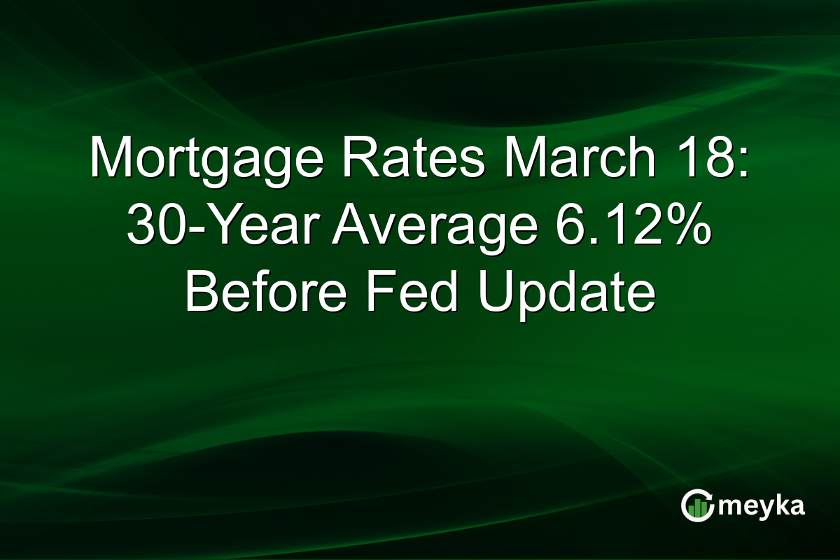 Mortgage Rates March 18: 30-Year Average 6.12% Before Fed Update