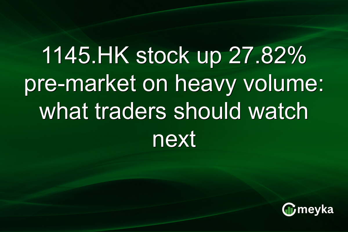 1145.HK stock up 27.82% pre-market on heavy volume: what traders should watch next