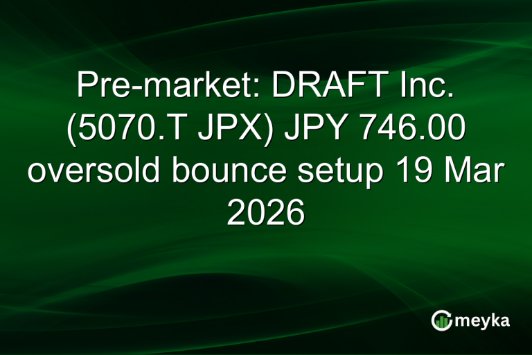 Pre-market: DRAFT Inc. (5070.T JPX) JPY 746.00 oversold bounce setup 19 Mar 2026