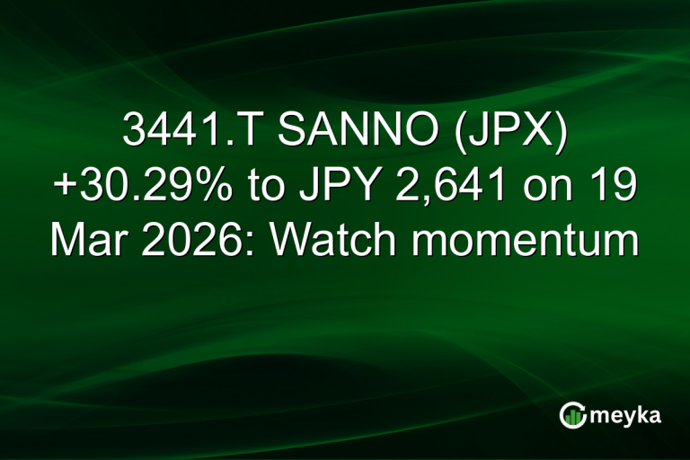 3441.T SANNO (JPX) +30.29% to JPY 2,641 on 19 Mar 2026: Watch momentum