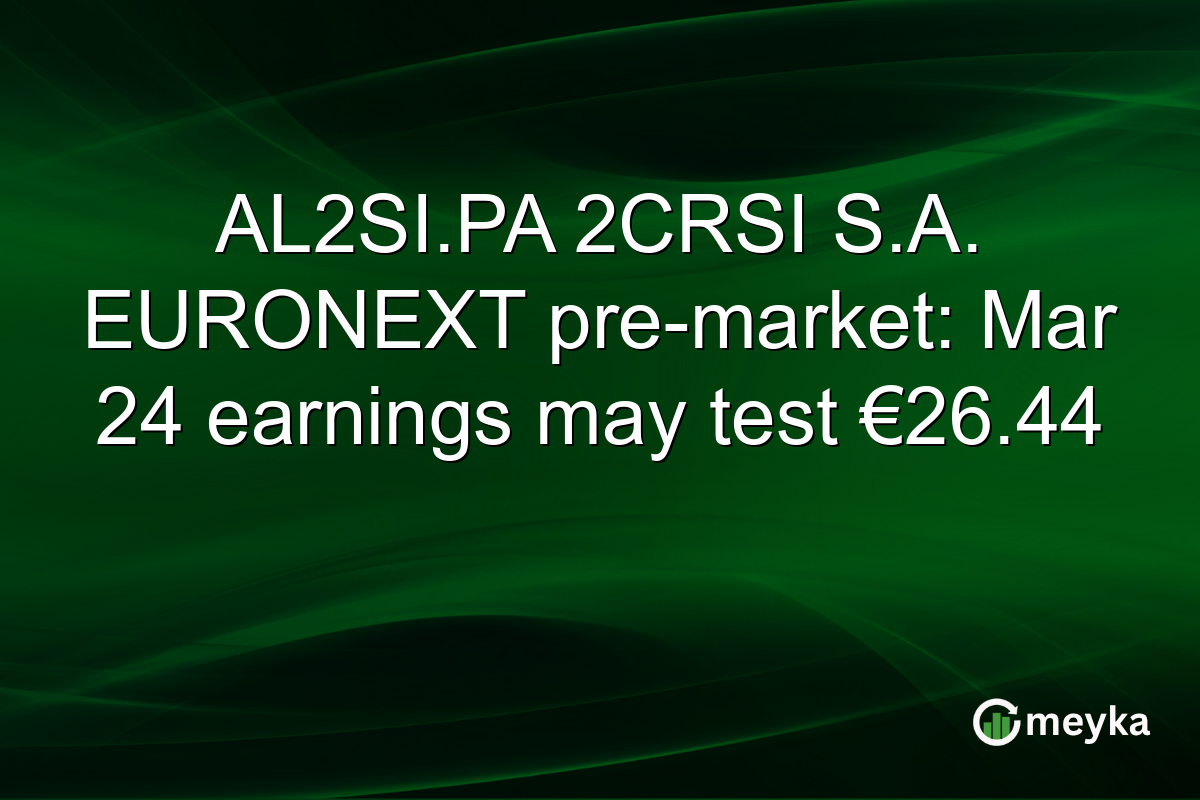 AL2SI.PA 2CRSI S.A. EURONEXT pre-market: Mar 24 earnings may test €26.44