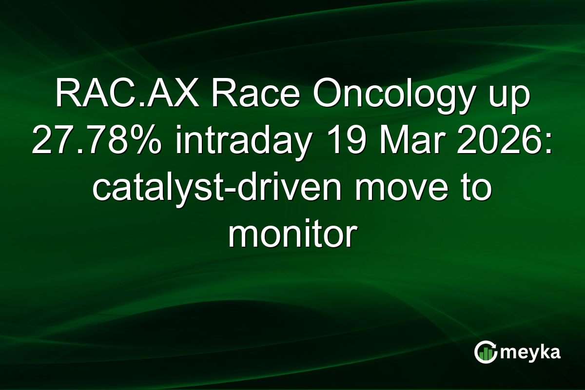 RAC.AX Race Oncology up 27.78% intraday 19 Mar 2026: catalyst-driven move to monitor