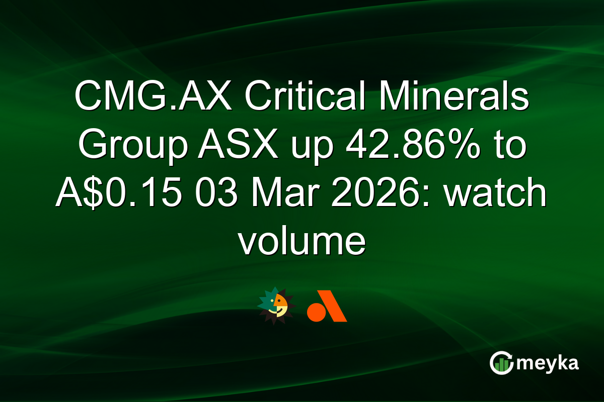 CMG.AX Critical Minerals Group ASX up 42.86% to A$0.15 03 Mar 2026: watch volume