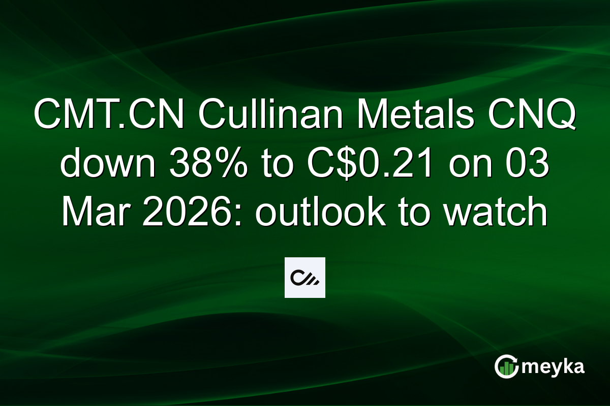 CMT.CN Cullinan Metals CNQ down 38% to C$0.21 on 03 Mar 2026: outlook to watch