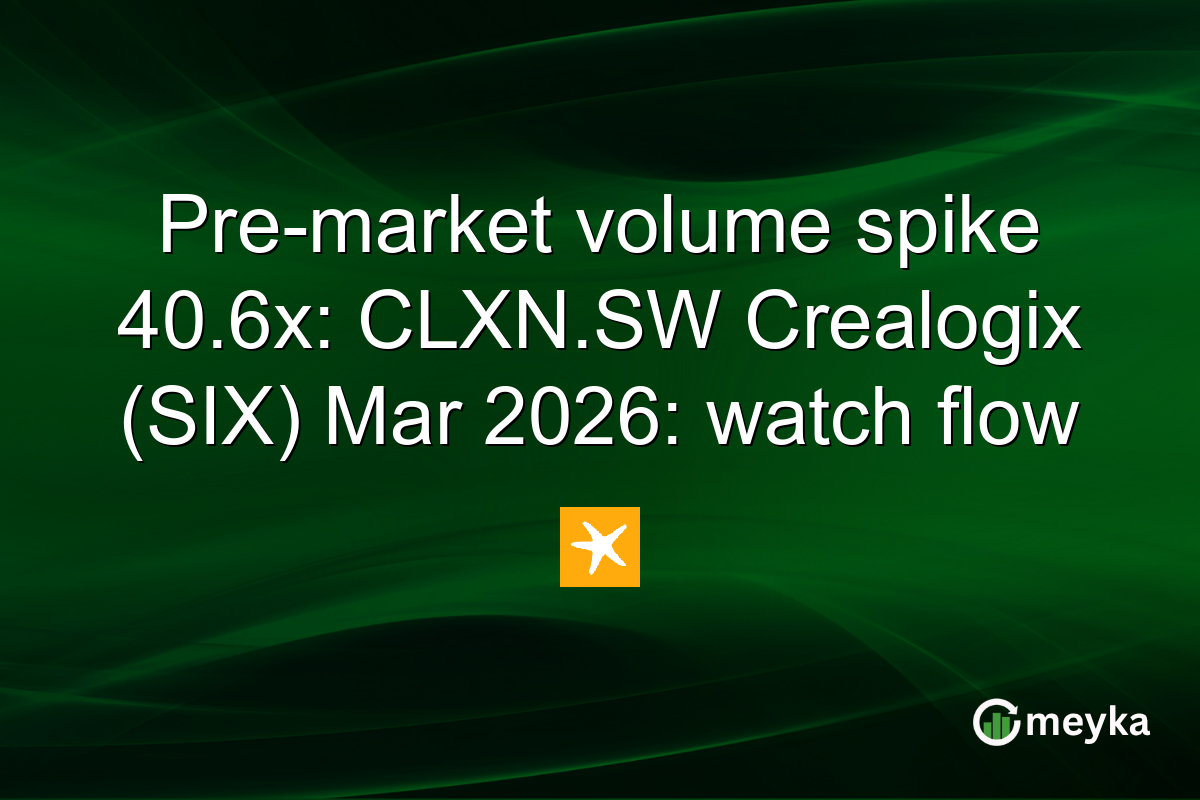 Pre-market volume spike 40.6x: CLXN.SW Crealogix (SIX) Mar 2026: watch flow