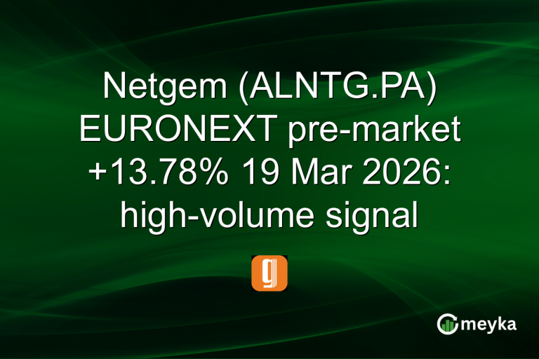 Netgem (ALNTG.PA) EURONEXT pre-market +13.78% 19 Mar 2026: high-volume signal
