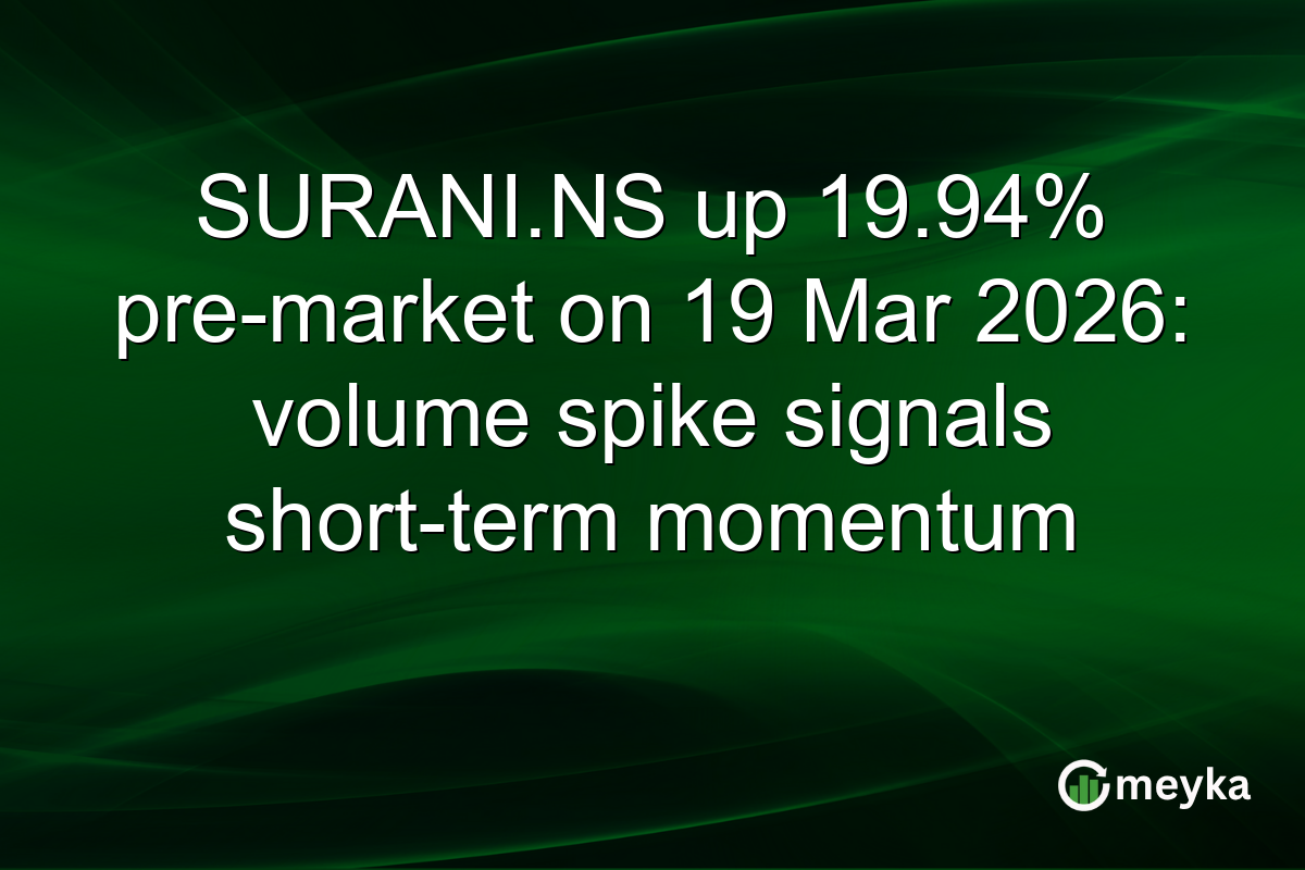 SURANI.NS up 19.94% pre-market on 19 Mar 2026: volume spike signals short-term momentum