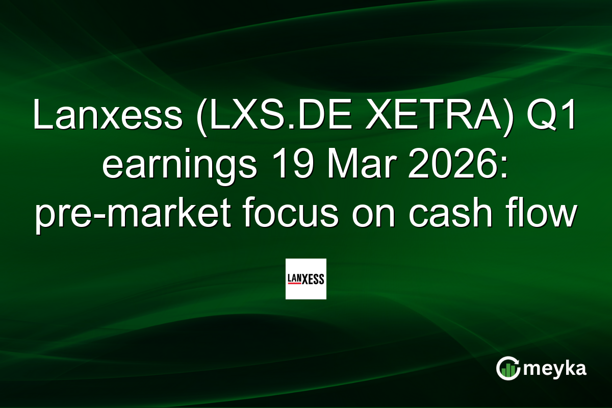 Lanxess (LXS.DE XETRA) Q1 earnings 19 Mar 2026: pre-market focus on cash flow