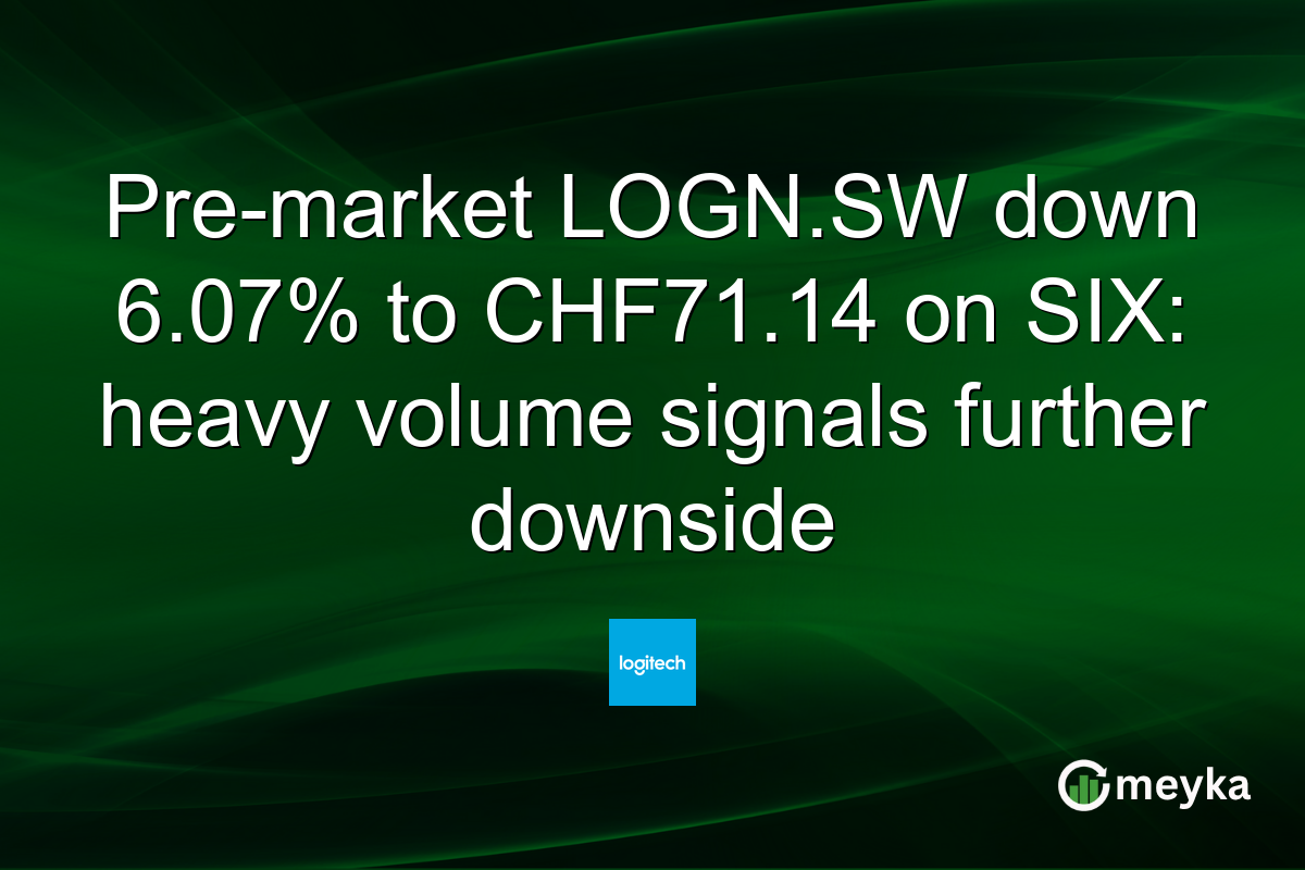Pre-market LOGN.SW down 6.07% to CHF71.14 on SIX: heavy volume signals further downside