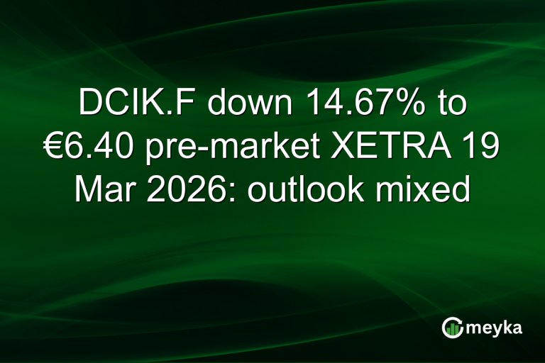 DCIK.F down 14.67% to €6.40 pre-market XETRA 19 Mar 2026: outlook mixed