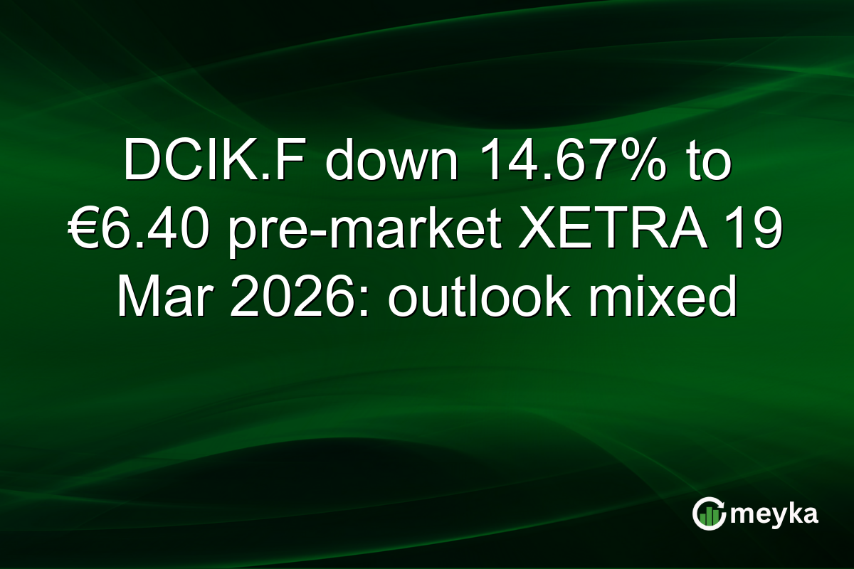 DCIK.F down 14.67% to €6.40 pre-market XETRA 19 Mar 2026: outlook mixed