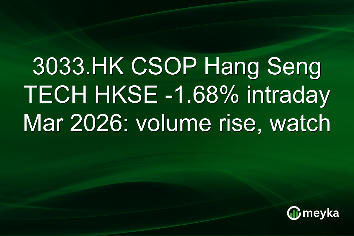 3033.HK CSOP Hang Seng TECH HKSE -1.68% intraday Mar 2026: volume rise, watch