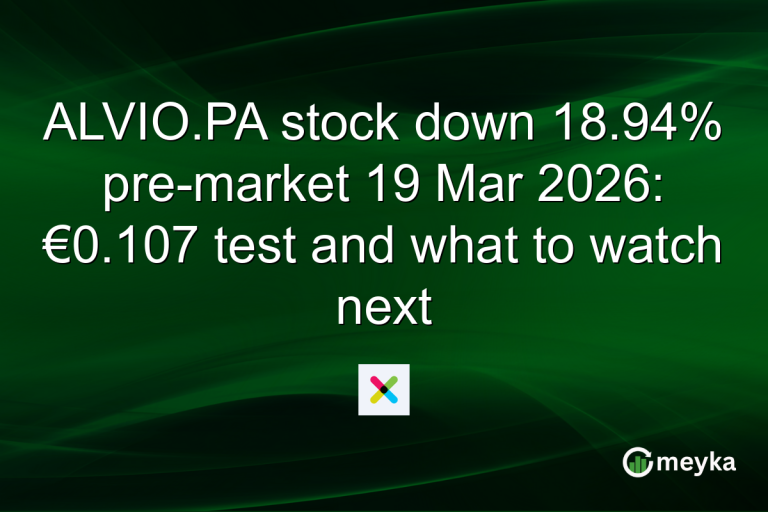 ALVIO.PA stock down 18.94% pre-market 19 Mar 2026: €0.107 test and what to watch next