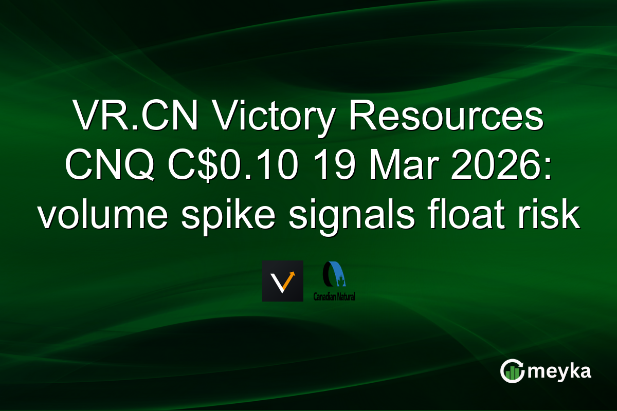 VR.CN Victory Resources CNQ C$0.10 19 Mar 2026: volume spike signals float risk