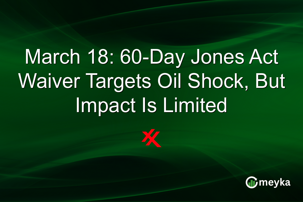 March 18: 60-Day Jones Act Waiver Targets Oil Shock, But Impact Is Limited