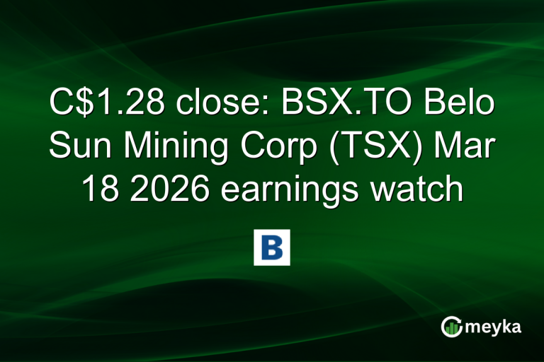 C$1.28 close: BSX.TO Belo Sun Mining Corp (TSX) Mar 18 2026 earnings watch