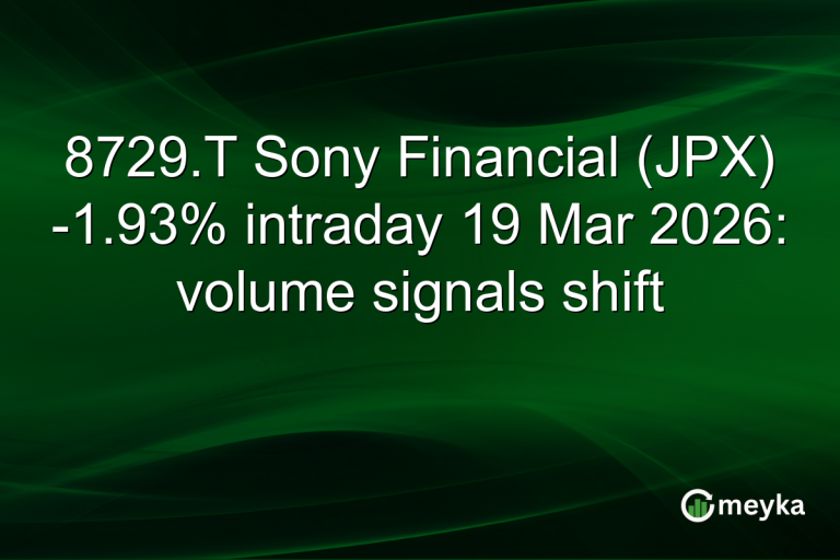 8729.T Sony Financial (JPX) -1.93% intraday 19 Mar 2026: volume signals shift